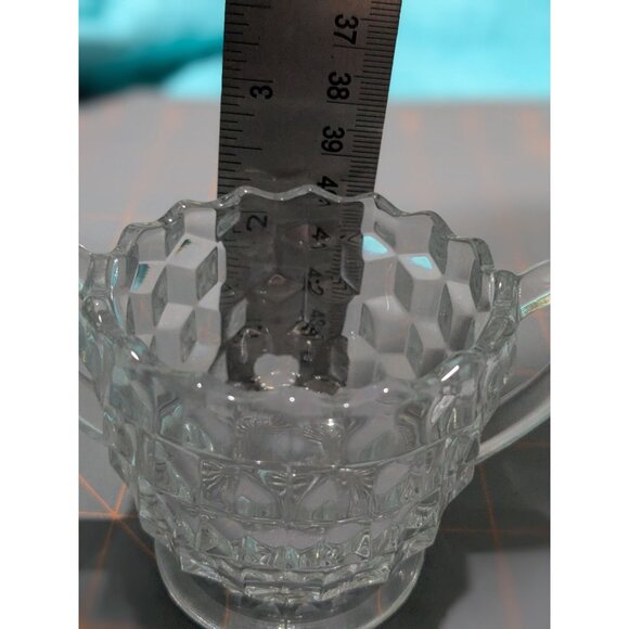 Vintage Fostoria American Clear Glass Cream & Sugar Set - Picture 10 of 12